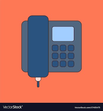 Flat icon on background office phone vector image