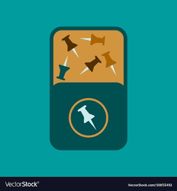 Flat icon on background office pins vector image