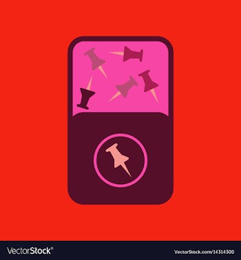Flat icon on background office pins vector image