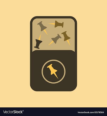Flat icon on background office pins vector image