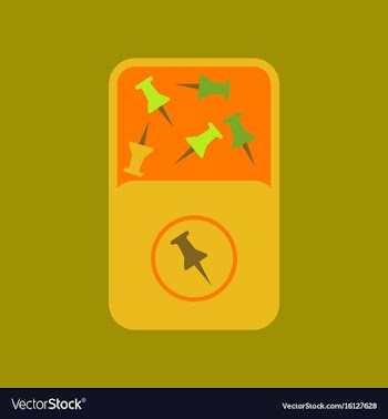 Flat icon on background office pins vector image