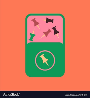 Flat icon on background office pins vector image