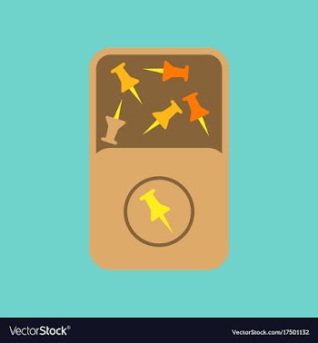 Flat icon on background office pins vector image