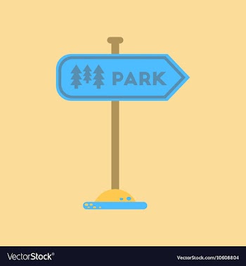 Flat icon on background park sign vector image