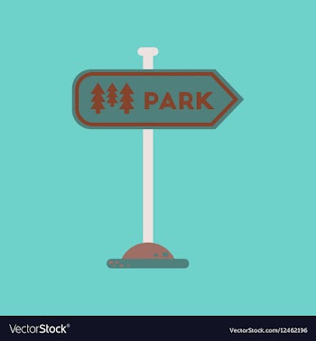 Flat icon on background park sign vector image