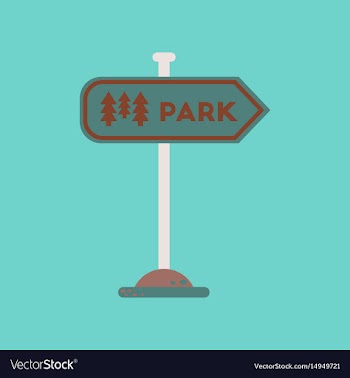 Flat icon on background park sign vector image