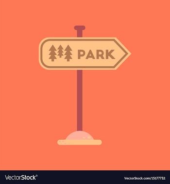 Flat icon on background park sign vector image