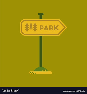 Flat icon on background park sign vector image