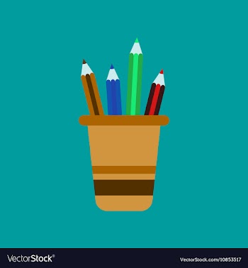 Flat icon on background Pencils in stand vector image