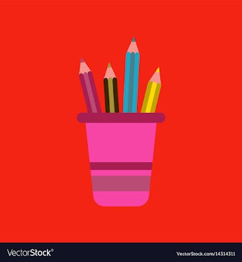 Flat icon on background pencils in stand vector image