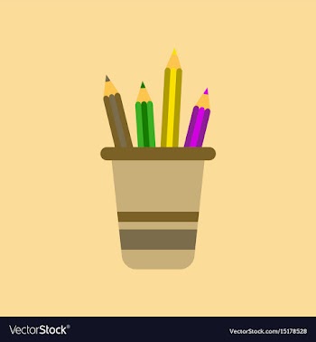 Flat icon on background pencils in stand vector image