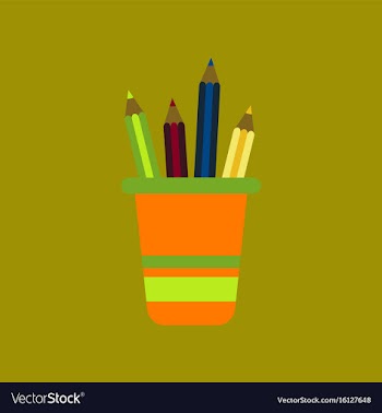 Flat icon on background pencils in stand vector image