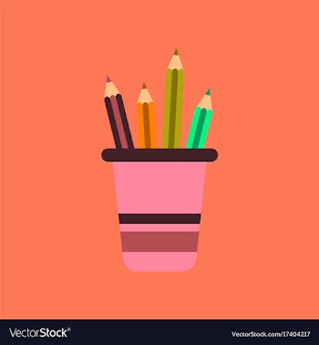 Flat icon on background pencils in stand vector image