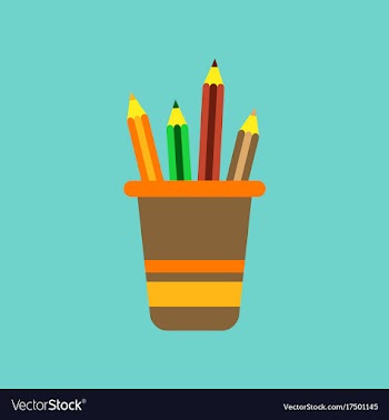Flat icon on background pencils in stand vector image