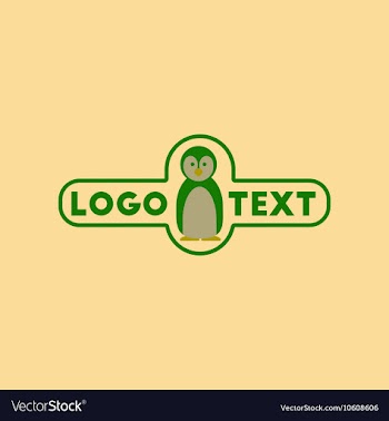 Flat icon on background penguin logo vector image