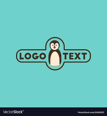 Flat icon on background penguin logo vector image
