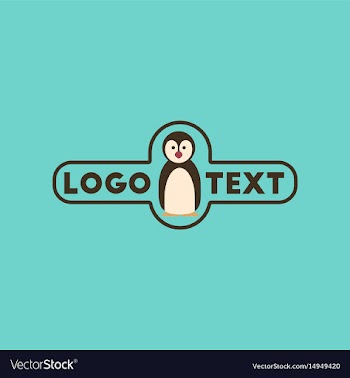 Flat icon on background penguin logo vector image