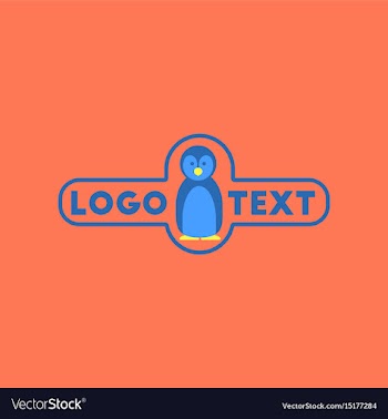 Flat icon on background penguin logo vector image