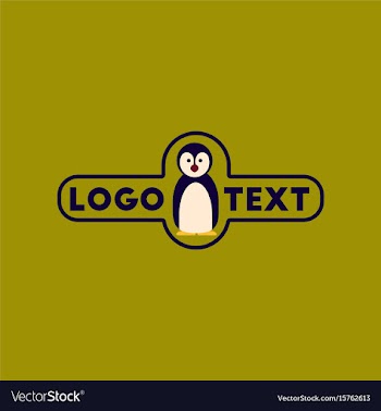 Flat icon on background penguin logo vector image