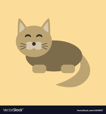 Flat icon on background pet cat vector image