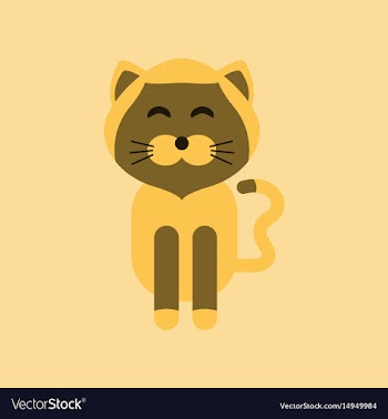 Flat icon on background pet cat vector image