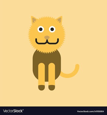 Flat icon on background pet cat vector image