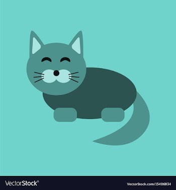 Flat icon on background pet cat vector image