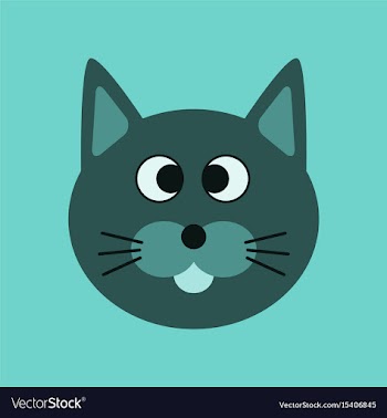 Flat icon on background pet cat vector image