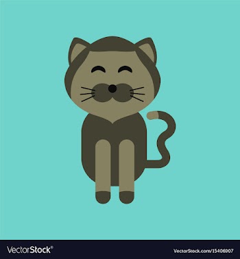 Flat icon on background pet cat vector image