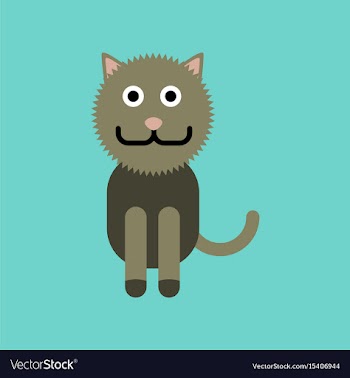 Flat icon on background pet cat vector image