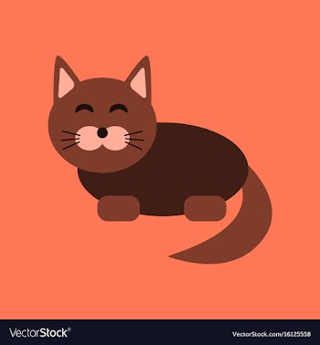 Flat icon on background pet cat vector image