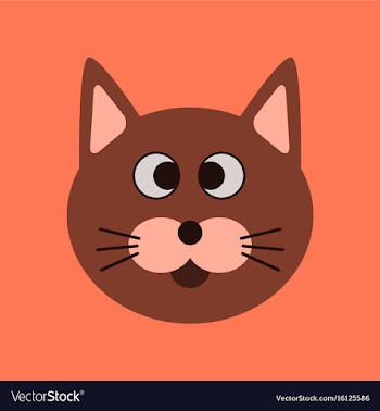 Flat icon on background pet cat vector image