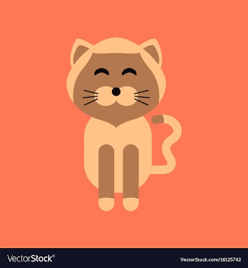 Flat icon on background pet cat vector image