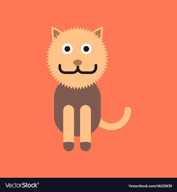 Flat icon on background pet cat vector image