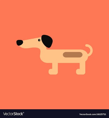 Flat icon on background pet dog dachshund vector image