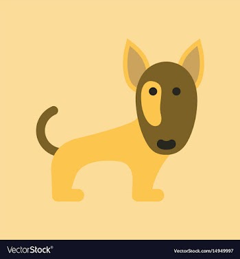 Flat icon on background pet dog pitbull vector image