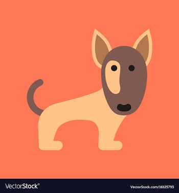 Flat icon on background pet dog pitbull vector image