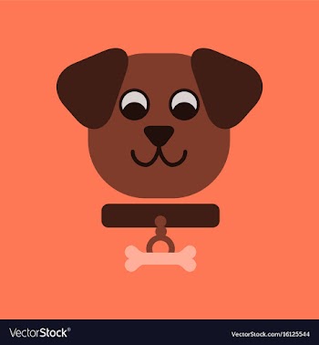 Flat icon on background pet dog vector image