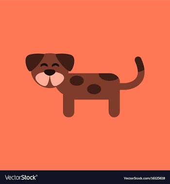 Flat icon on background pet dog vector image