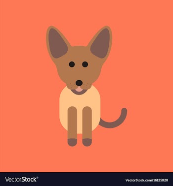 Flat icon on background pet dog vector image