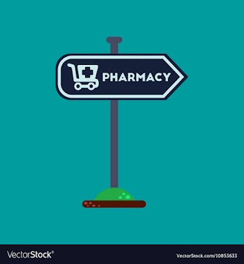 Flat icon on background pharmacy sign vector image