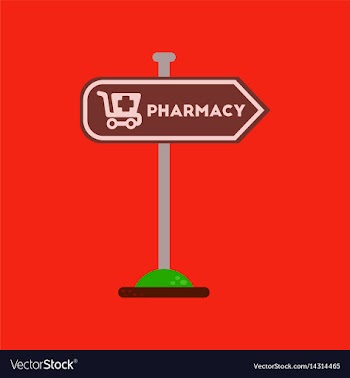 Flat icon on background pharmacy sign vector image