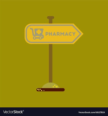 Flat icon on background pharmacy sign vector image