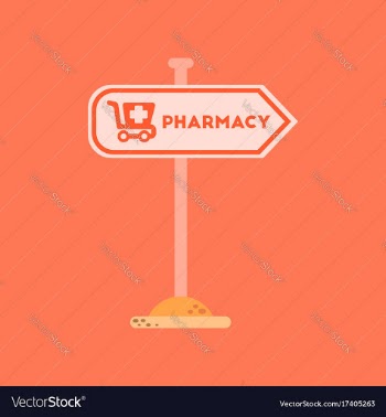 Flat icon on background pharmacy sign vector image