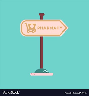 Flat icon on background pharmacy sign vector image