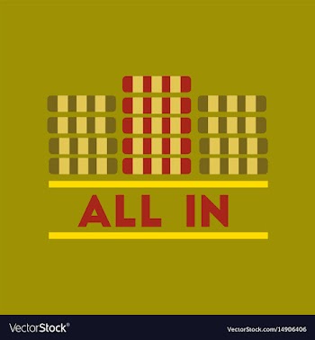 Flat icon on background poker chips all in vector image