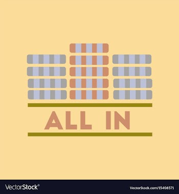 Flat icon on background poker chips all in vector image