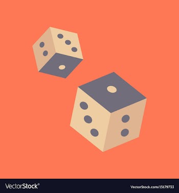 Flat icon on background poker dice lucky vector image