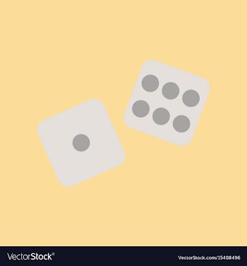 Flat icon on background poker dice lucky vector image