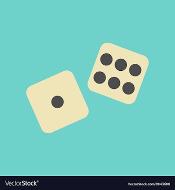 Flat icon on background poker dice lucky vector image